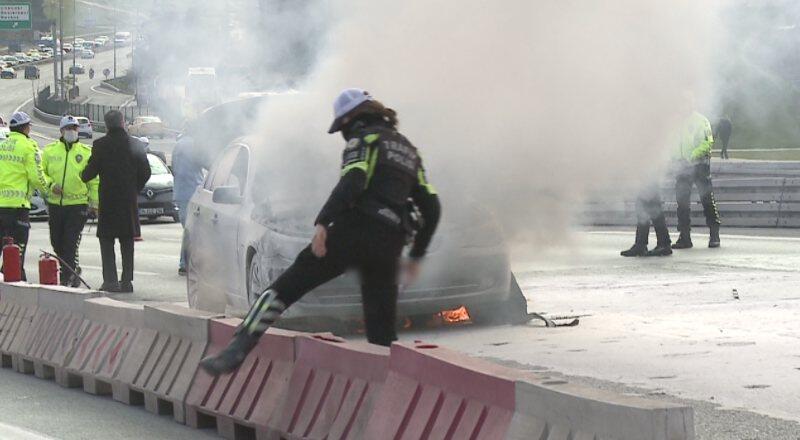 Alevler polisin müdahalesiyle söndürüldü | Video