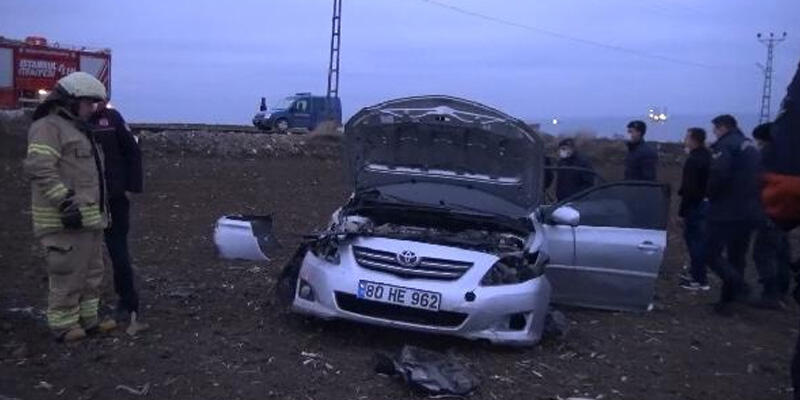 Silivri’de takla atan otomobilin sürücüsü yaralandı