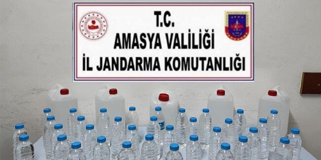 Amasya’da 45 litre sahte içki ele geçirildi