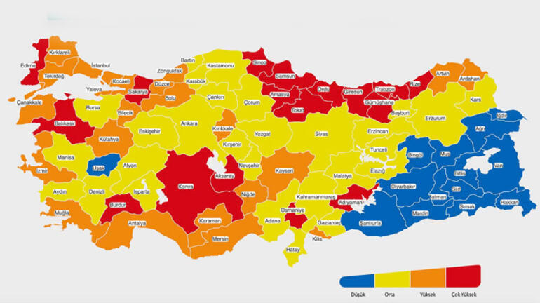 Kırmızı renkteki (çok yüksek riskli) iller hangileri? Çok yüksek riskli illerde hafta içi, hafta sonu yasakları kalktı mı?