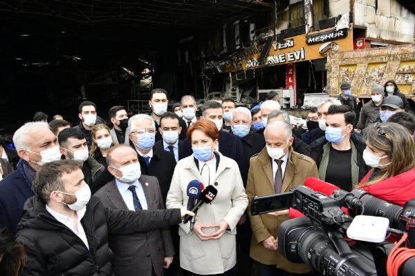 Akşener Kızılcahamam’da iş yerleri yanan esnafı ziyaret etti